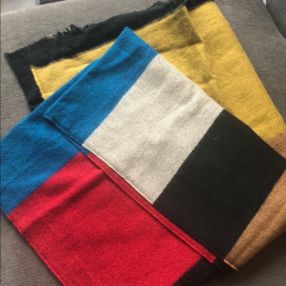 Warm striped blanket scarf